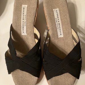 Stubbs & Wootton Espadrilles Wedge Sandals - Black - Size: 38
